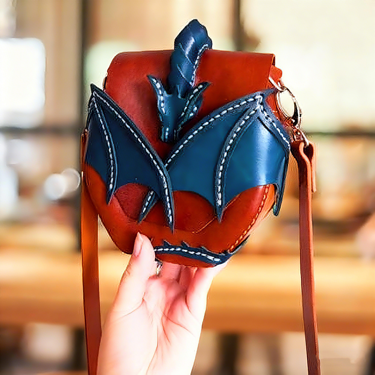 Handmade Leather Dragon Hunter Bag