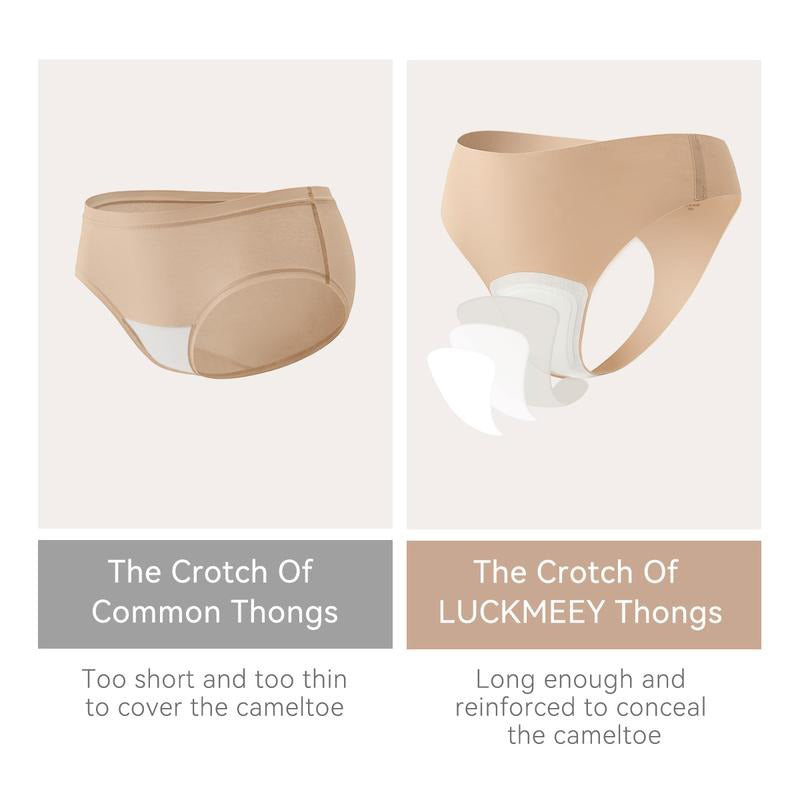 Camel Toe Cover Thongs For Women (3 PACK)