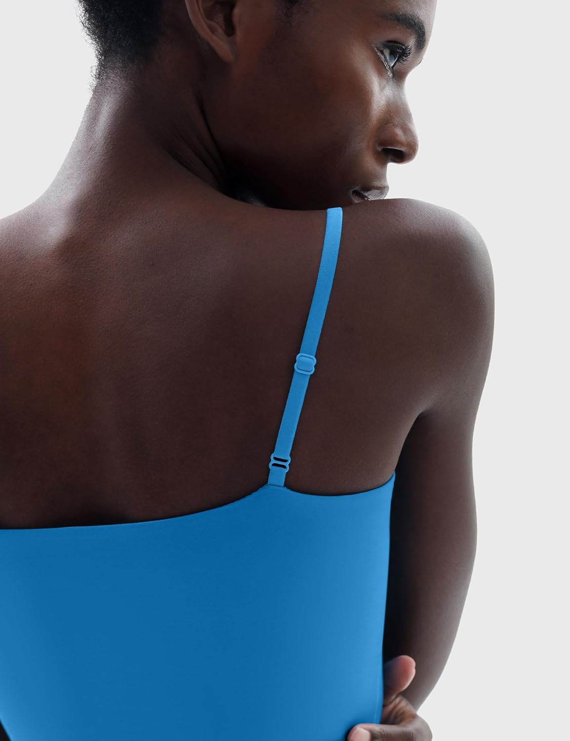 Women's Square Neck Tank Top Adjustable Spaghetti Straps Sleeveless