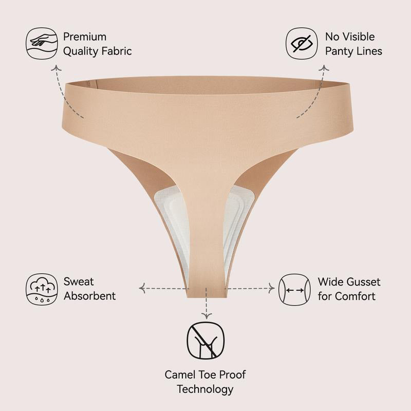 Camel Toe Cover Thongs For Women (3 PACK)
