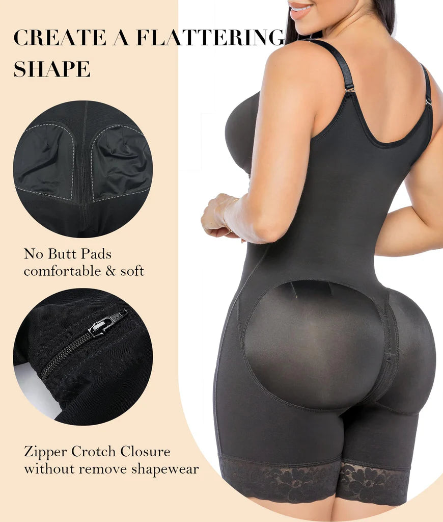 Shapewear for Women Tummy Control Butt Lifter Body Shaper with Zipper Crotch