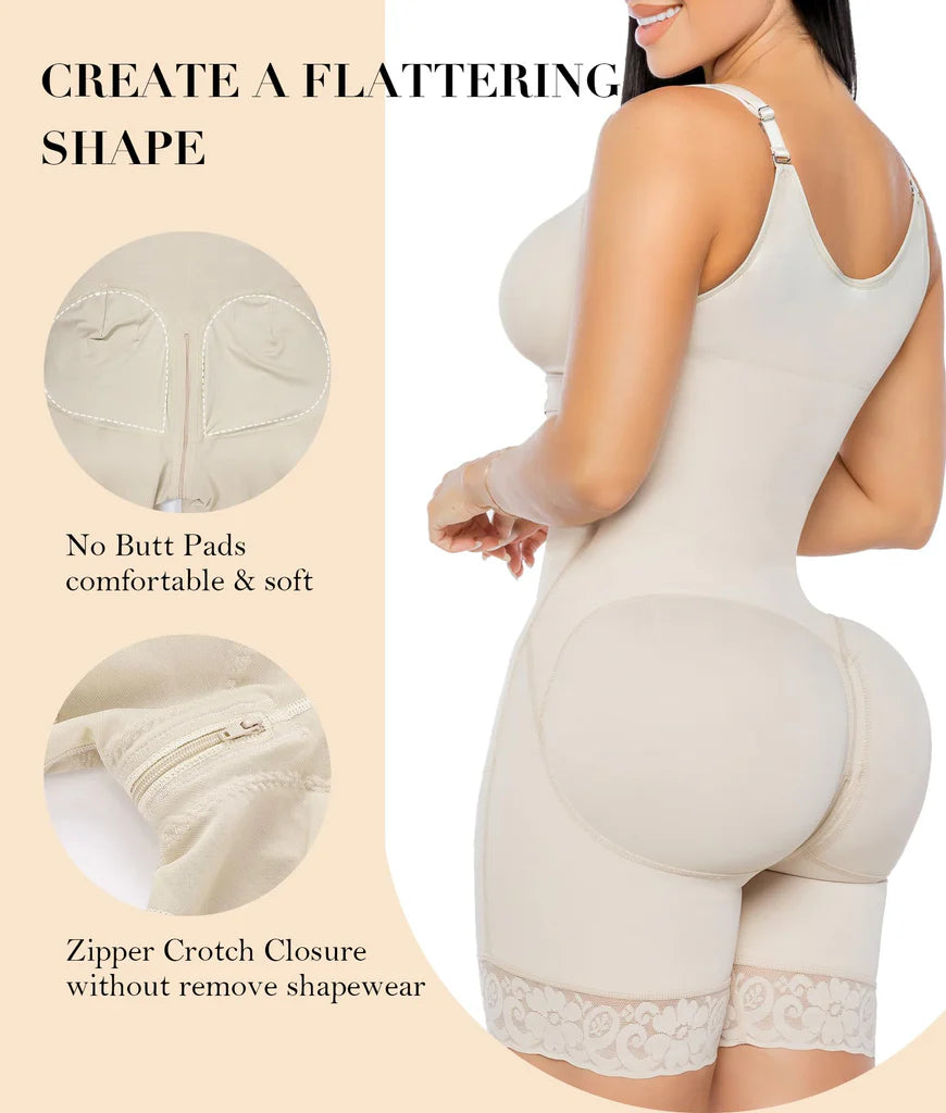 Shapewear for Women Tummy Control Butt Lifter Body Shaper with Zipper Crotch