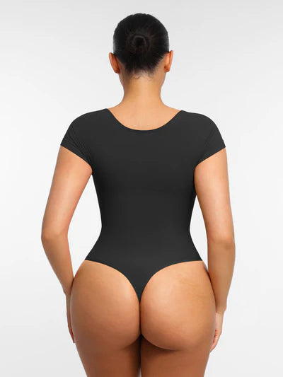 Tummy Control Seamless Short-Sleeve Bodysuit