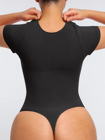 Tummy Control Seamless Short-Sleeve Bodysuit