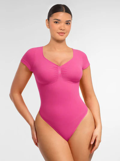 Tummy Control Seamless Short-Sleeve Bodysuit