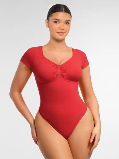 Tummy Control Seamless Short-Sleeve Bodysuit
