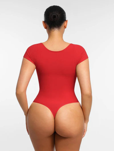 Tummy Control Seamless Short-Sleeve Bodysuit