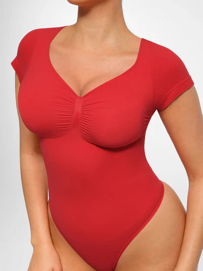 Tummy Control Seamless Short-Sleeve Bodysuit