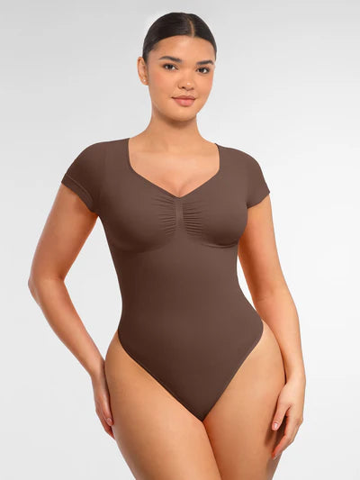 Tummy Control Seamless Short-Sleeve Bodysuit