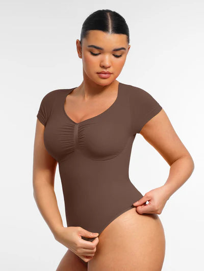 Tummy Control Seamless Short-Sleeve Bodysuit