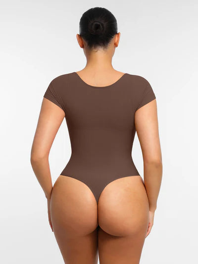 Tummy Control Seamless Short-Sleeve Bodysuit