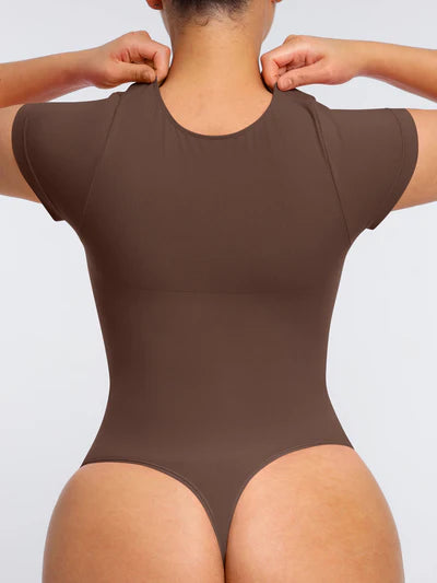 Tummy Control Seamless Short-Sleeve Bodysuit