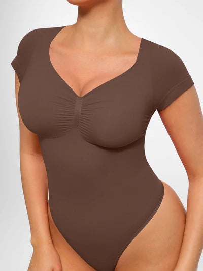 Tummy Control Seamless Short-Sleeve Bodysuit