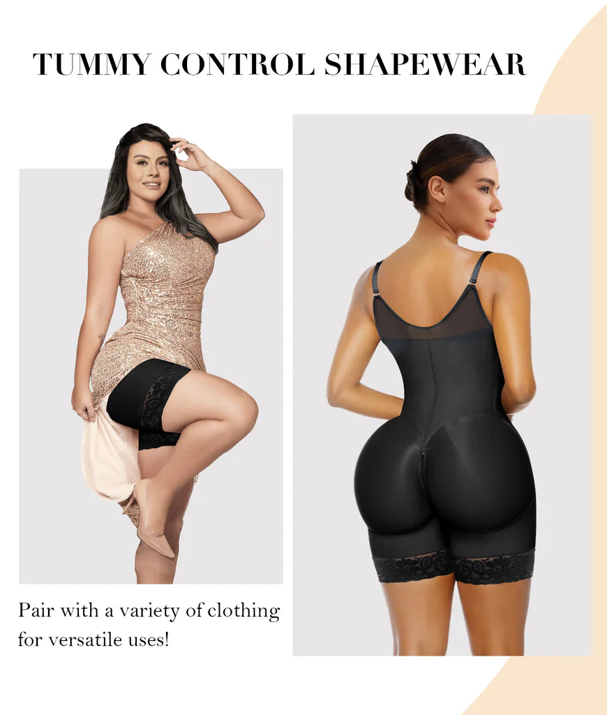 Shapewear for Women Tummy Control Butt Lifter Body Shaper with Zipper Crotch