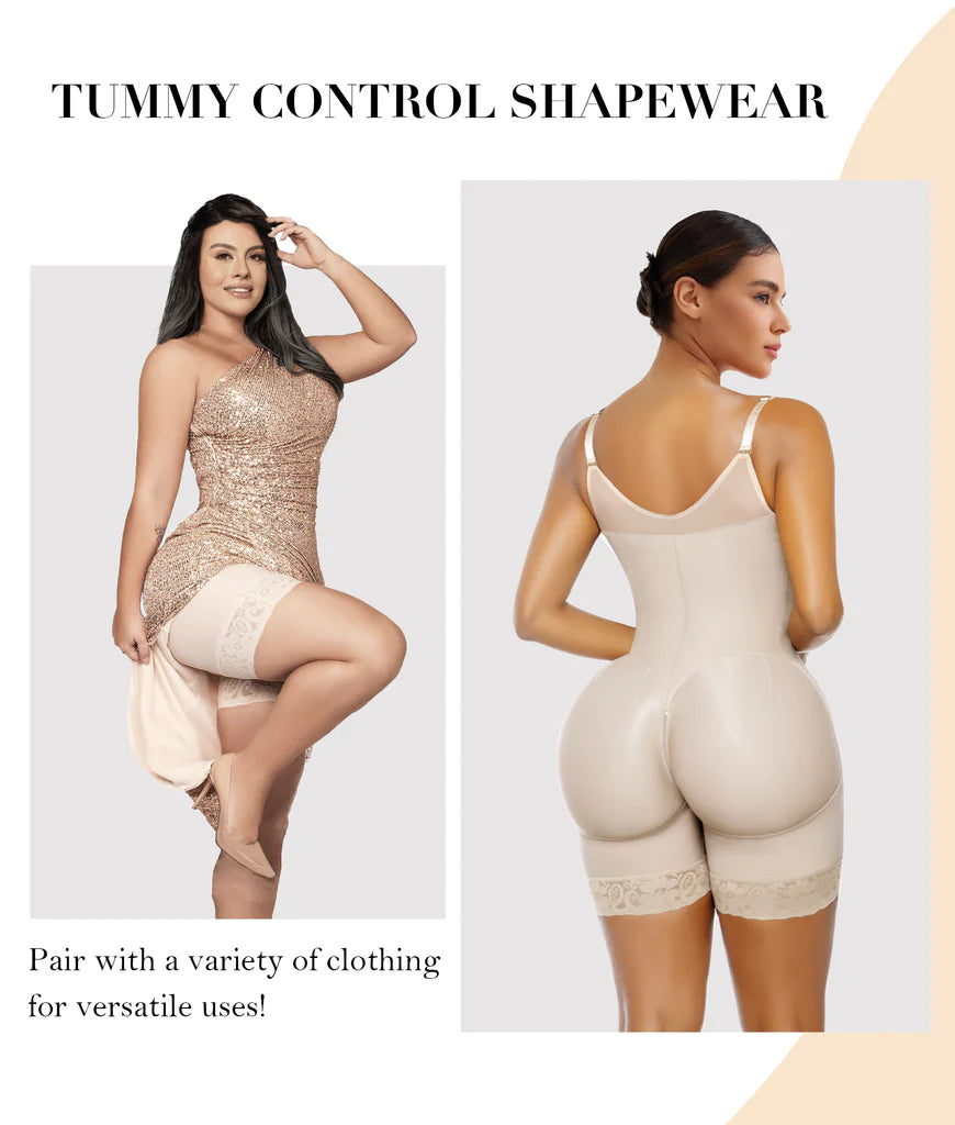 Shapewear for Women Tummy Control Butt Lifter Body Shaper with Zipper Crotch