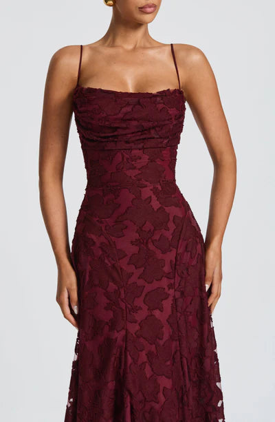 FRANCIS MAXI DRESS-CHERRY LACQUER