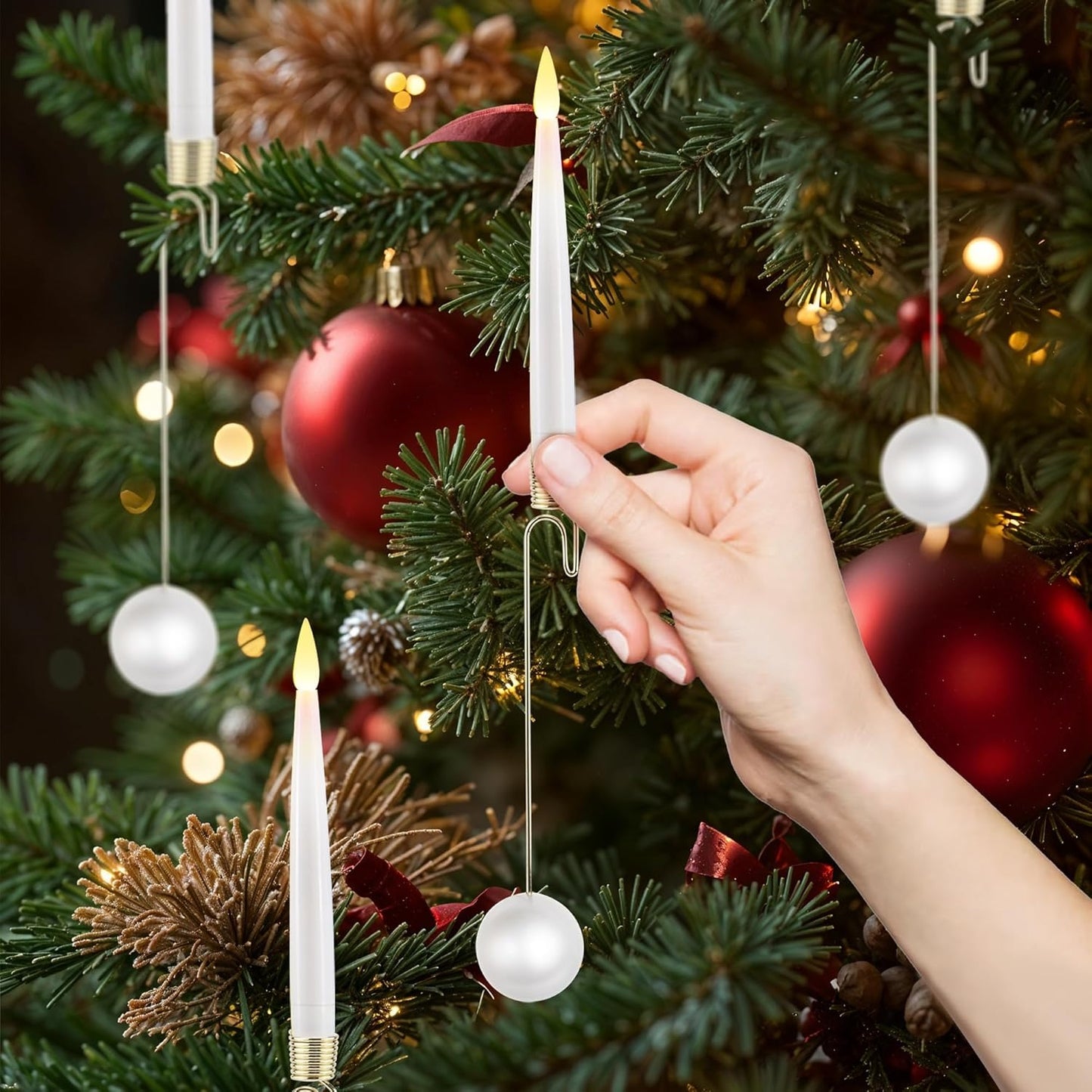 Christmas LED Candle Ornaments – Remote-Control Holiday Lights (6/12/18PCS)