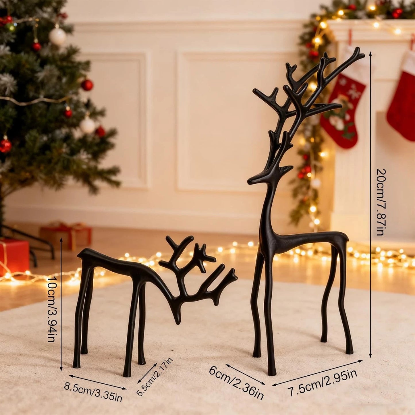 Holiday Time - Metal Deer Tabletop Decoration Set