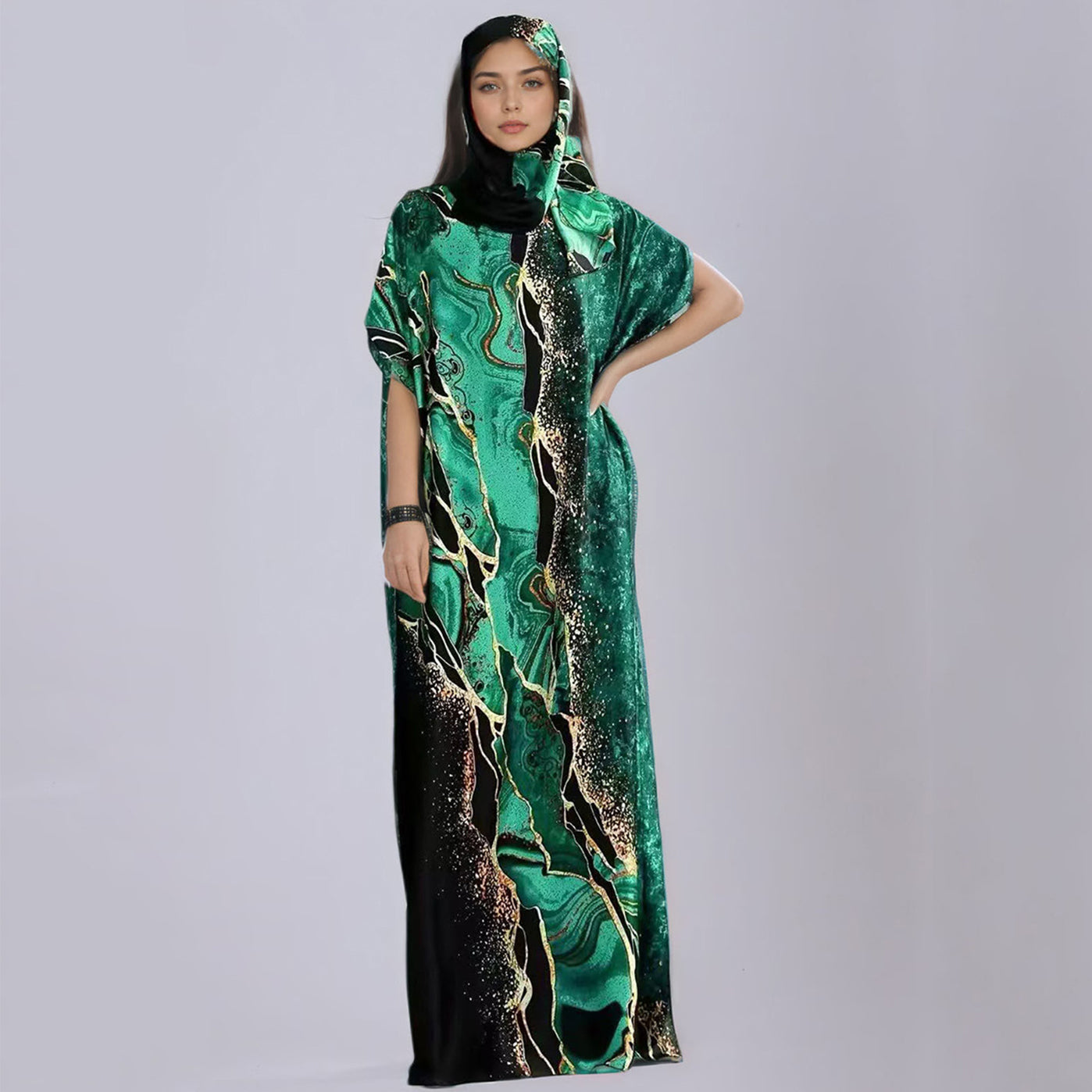 Women's Floral & Butterfly & Peacock Print Cape Shawl & Scarf Set