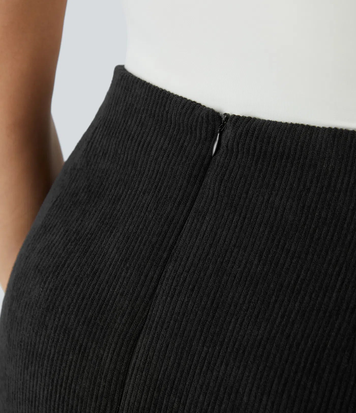 High Waisted 2-in-1 A Line Mini Corduroy Casual Skirt