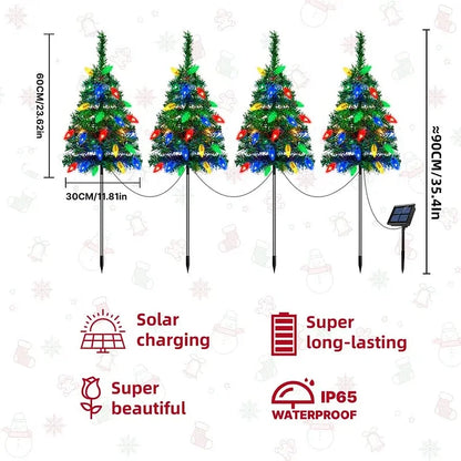 Festive Outdoor Solar Christmas Tree Decorations