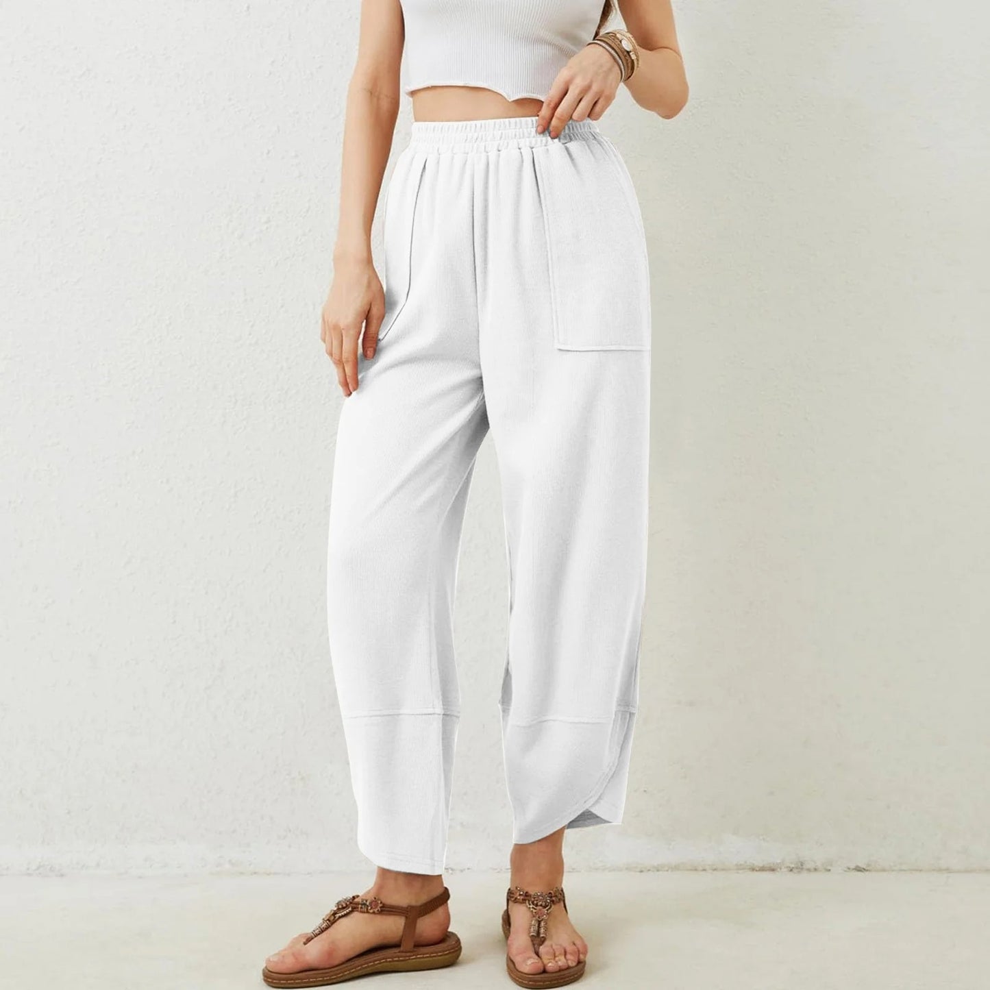Womens Baggy Wide Leg Pants with Large Pockets