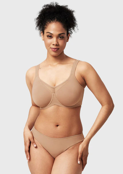 Smoothing Unlined Minimizer Underwire Bra