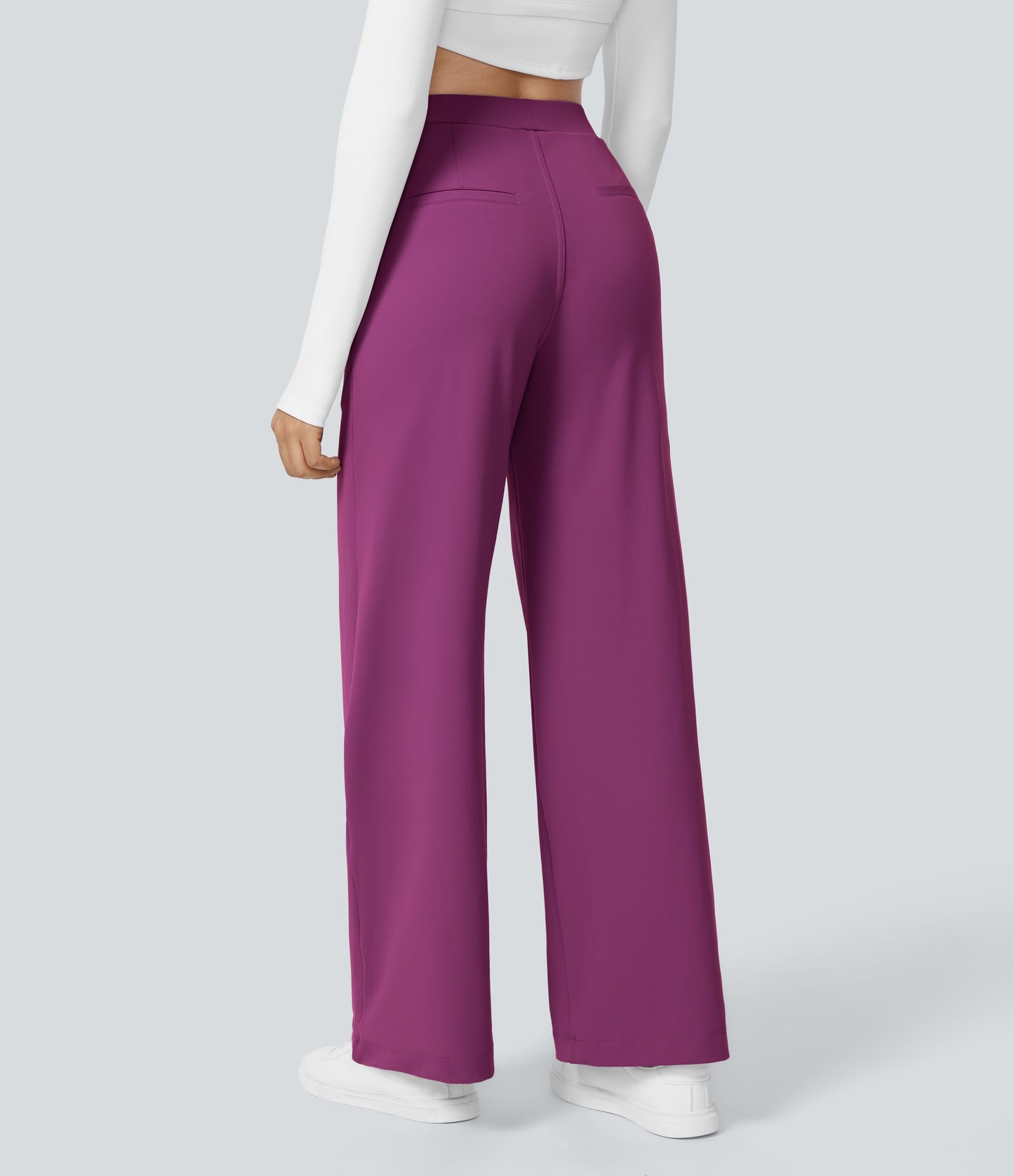 High Waisted Pocket Straight Leg Work Pants