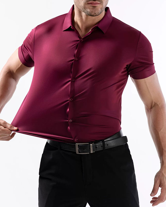 Stretch Dress Shirts for Men Short Sleeve