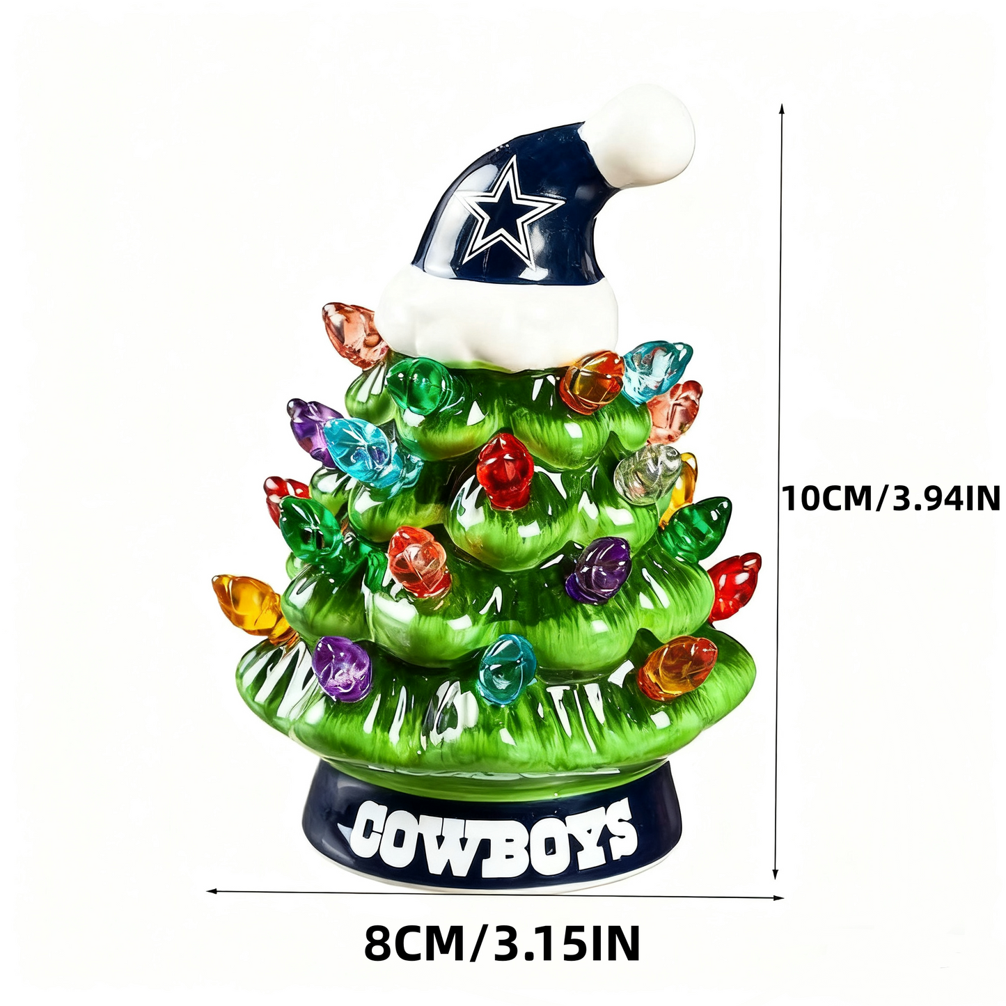 🎄 Dallas Cowboys 2-Pack Ceramic LED Christmas Tree Set