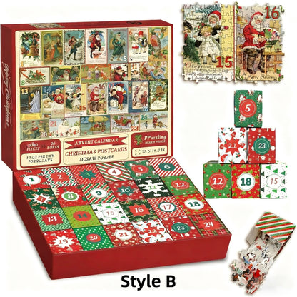 Christmas Advent Calendar Jigsaw Puzzle – 1000pcs Festive Holiday Countdown Fun