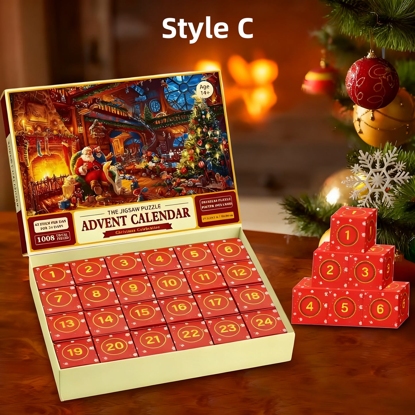 Christmas Advent Calendar Jigsaw Puzzle – 1000pcs Festive Holiday Countdown Fun