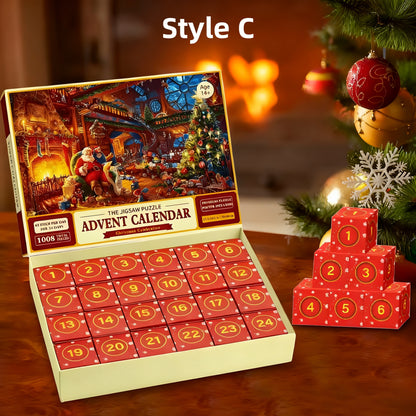 Christmas Advent Calendar Jigsaw Puzzle – 1000pcs Festive Holiday Countdown Fun