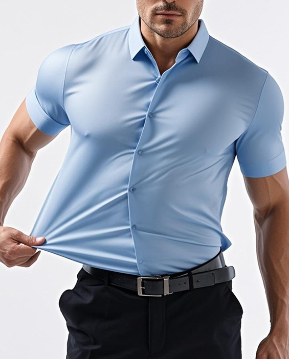 Stretch Dress Shirts for Men Short Sleeve