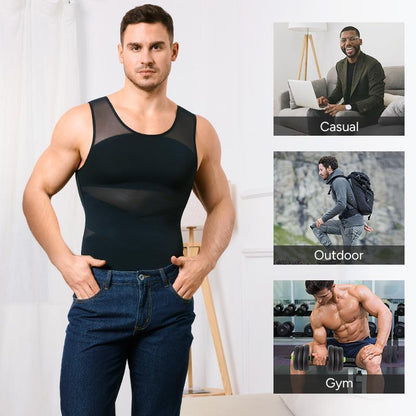 Men's Mesh Breathable Compression Shapewear Vest