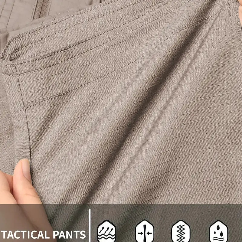 Men's solid color printed pocket zipper waterproof tactical work pants