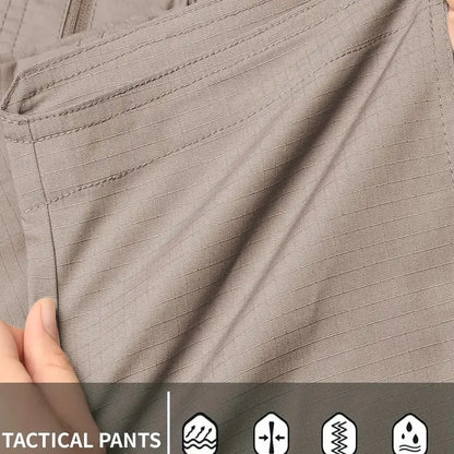 Men's solid color printed pocket zipper waterproof tactical work pants