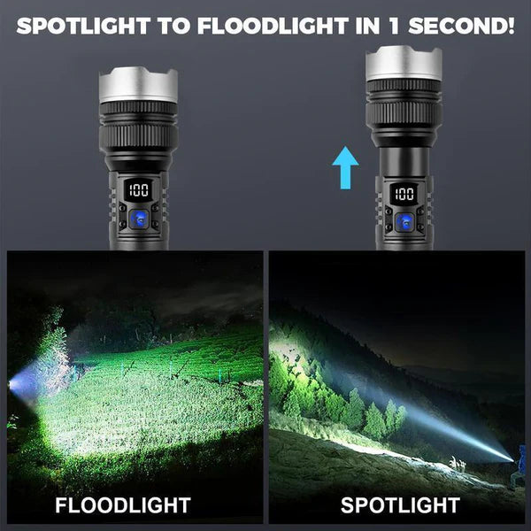 2-in-1 Strong Flashlight (Power Bank) for Outdoor & Emergency