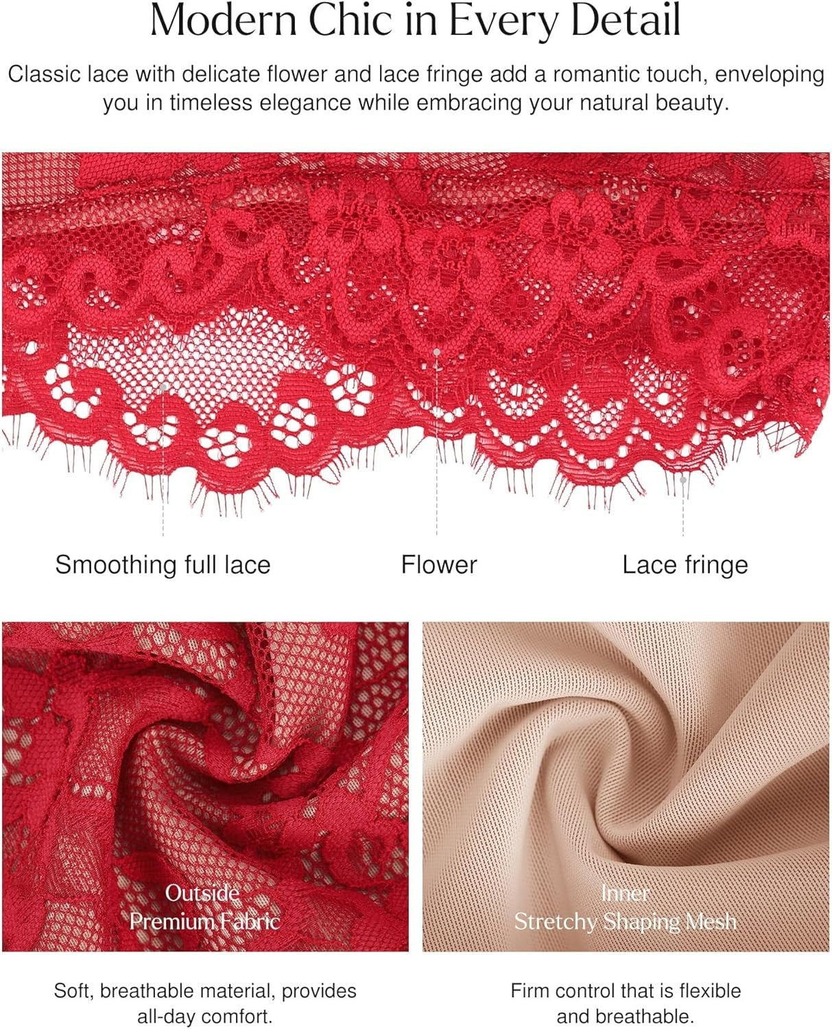 🌸 Lace Smooth Firm Control Bodysuit – Confidence, Sculpted