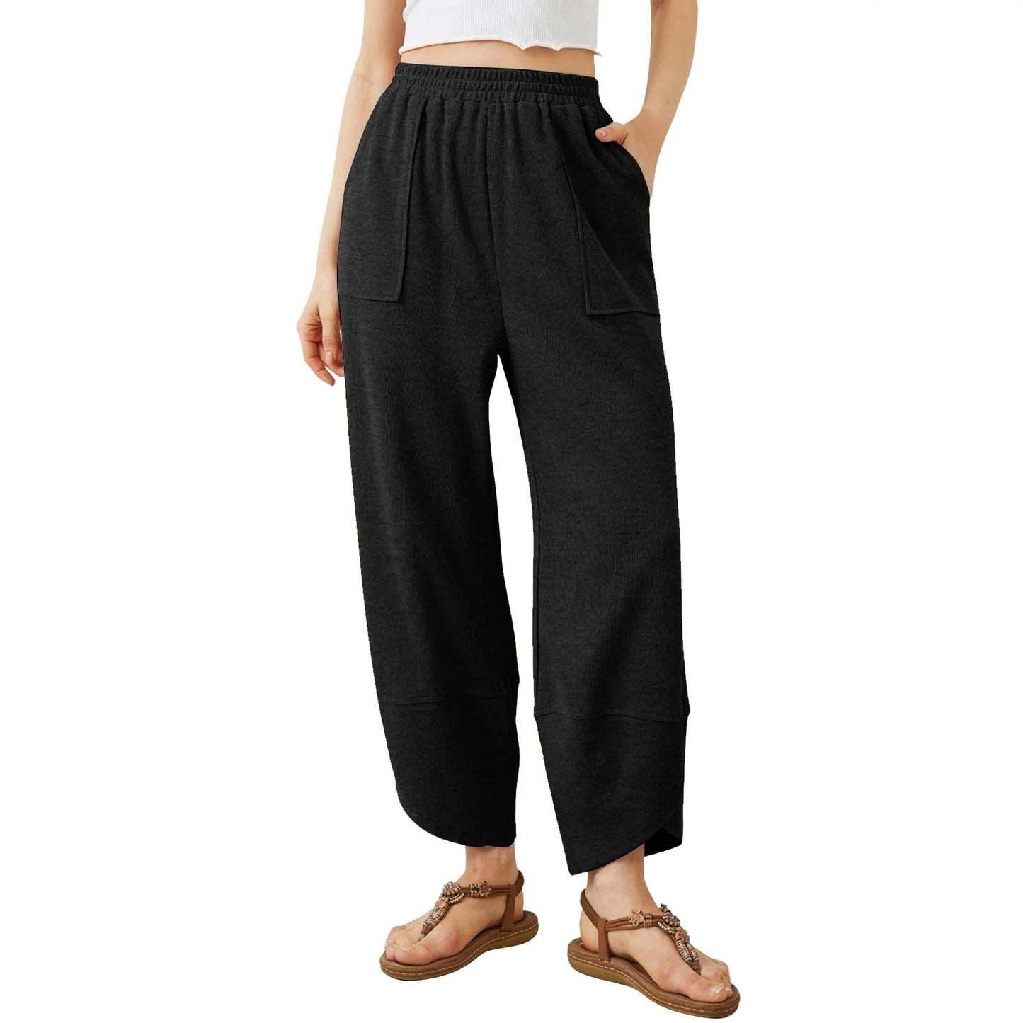 Womens Baggy Wide Leg Pants with Large Pockets