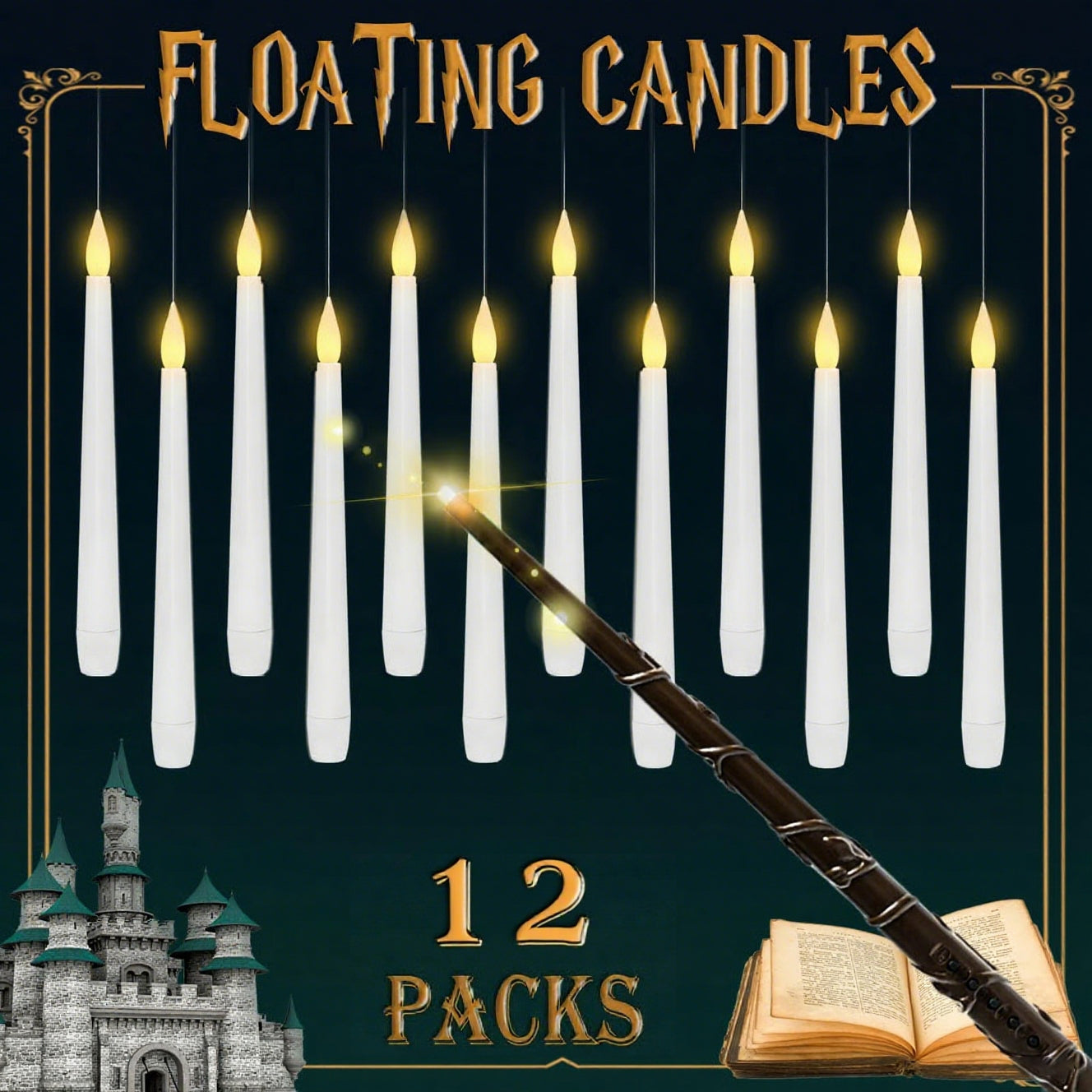 👻 Halloween Magic Floating LED Flameless Candles 🎃
