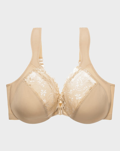 Front-Closure Underwire Print Bra