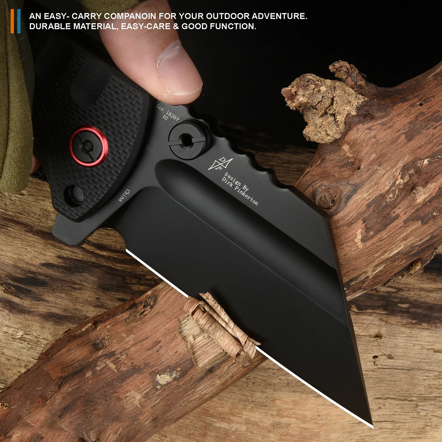 Pro ATZ-1820P EDC Folding Tool – D2 Black PVD, Black G10