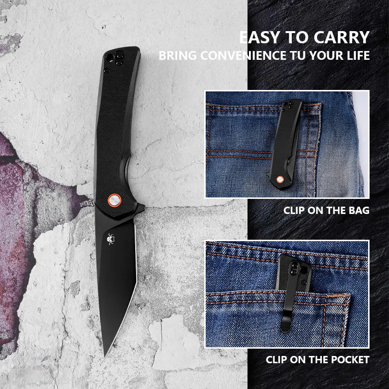 KLAKEN J147-VIREX-D2 Blade With G10 Handle EDC Pocket Tool