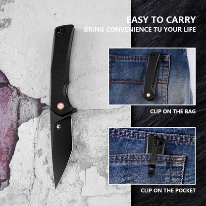 KLAKEN J147-VIREX-D2 Blade With G10 Handle EDC Pocket Tool