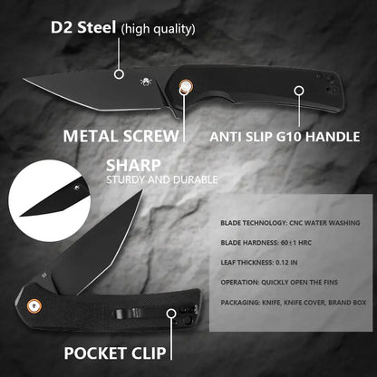 KLAKEN J147-VIREX-D2 Blade With G10 Handle EDC Pocket Tool