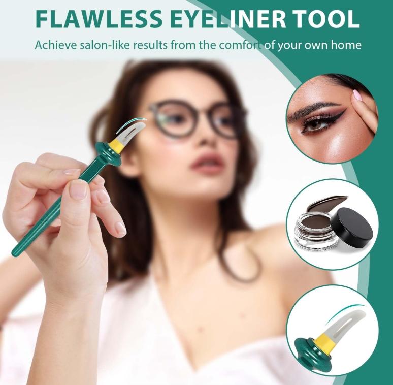 Waterproof Eyeliner Applicator Kit – Reusable Silicone Guide with Eyeliner Cream