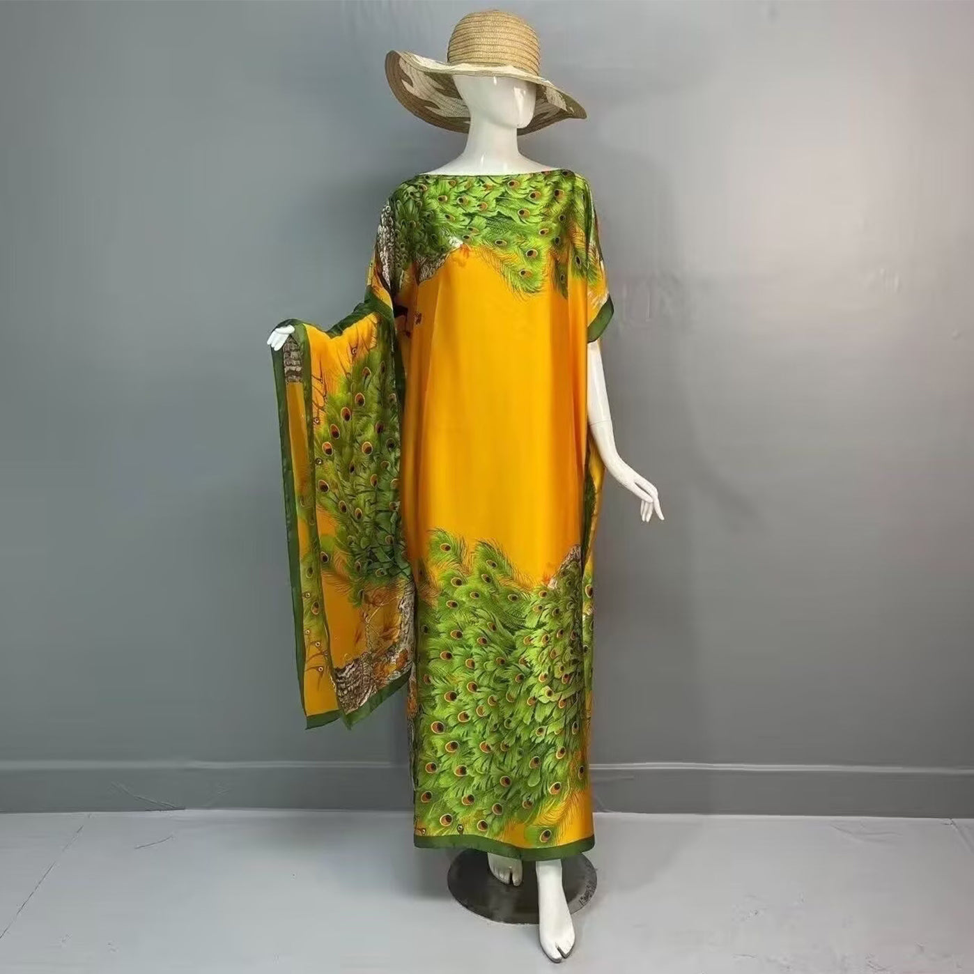 Women's Floral & Butterfly & Peacock Print Cape Shawl & Scarf Set