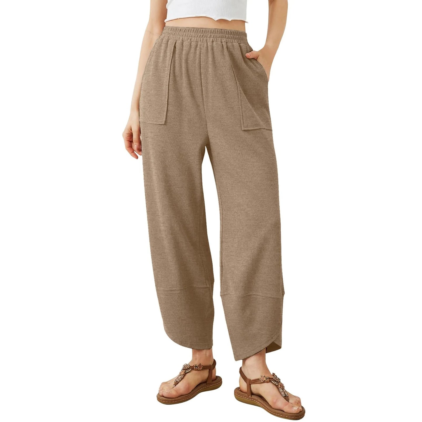Womens Baggy Wide Leg Pants with Large Pockets
