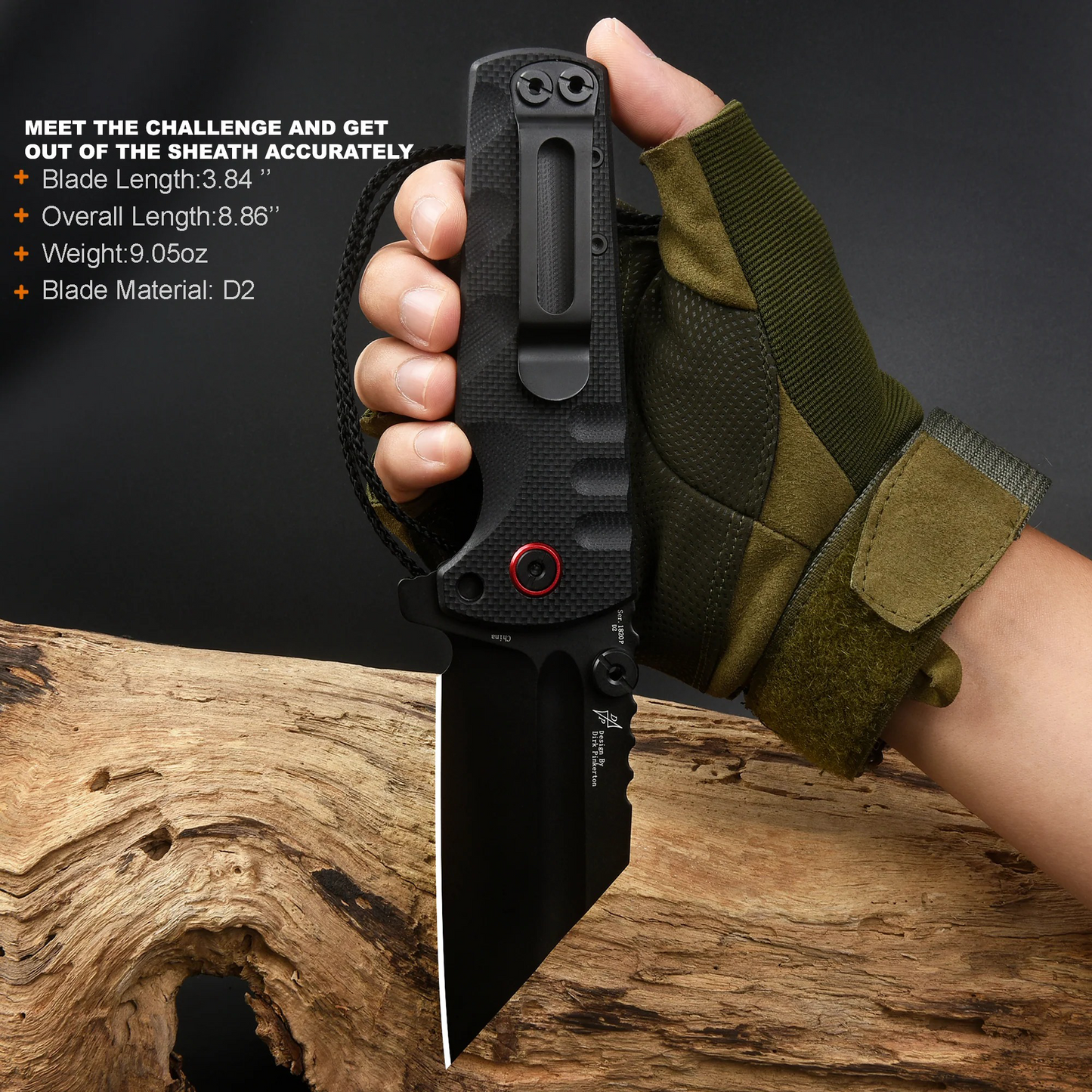 Pro ATZ-1820P EDC Folding Tool – D2 Black PVD, Black G10